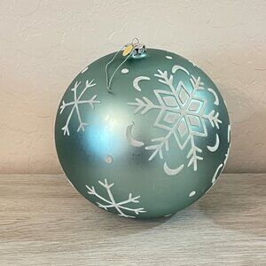 SCF Large Huge Ornament Decor Aqua Blue Mint Green White Snowflake 8" Christmas